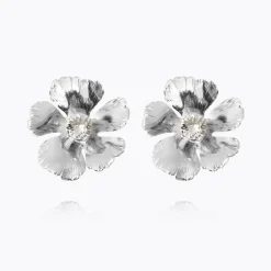 Store Anemone Earrings/Crystal Örhängen