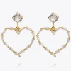 Cheap Baguette Heart Earring/Crystal Örhängen