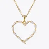 Outlet Baguette Heart Necklace/Crystal Halsband