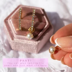 Fashion Bella Loop Earrings/Pearl + Crystal Örhängen