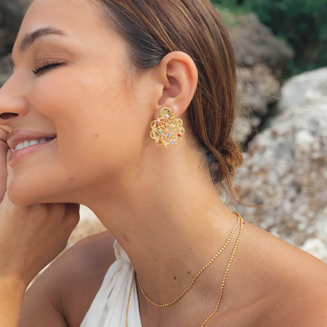 Clearance Bohemian Coin Earrings/Rainbow Combo Örhängen