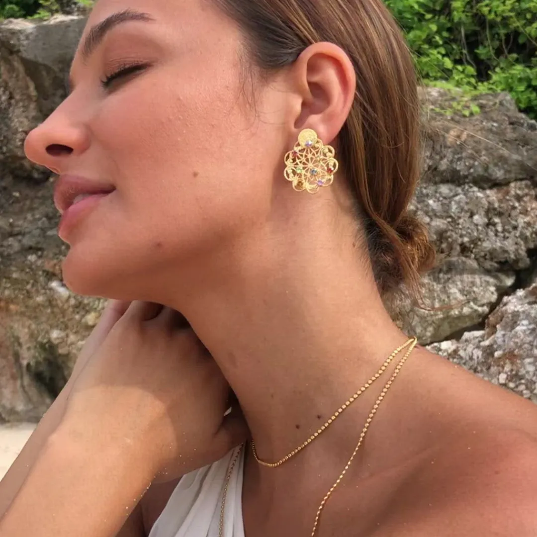 Clearance Bohemian Coin Earrings/Rainbow Combo Örhängen