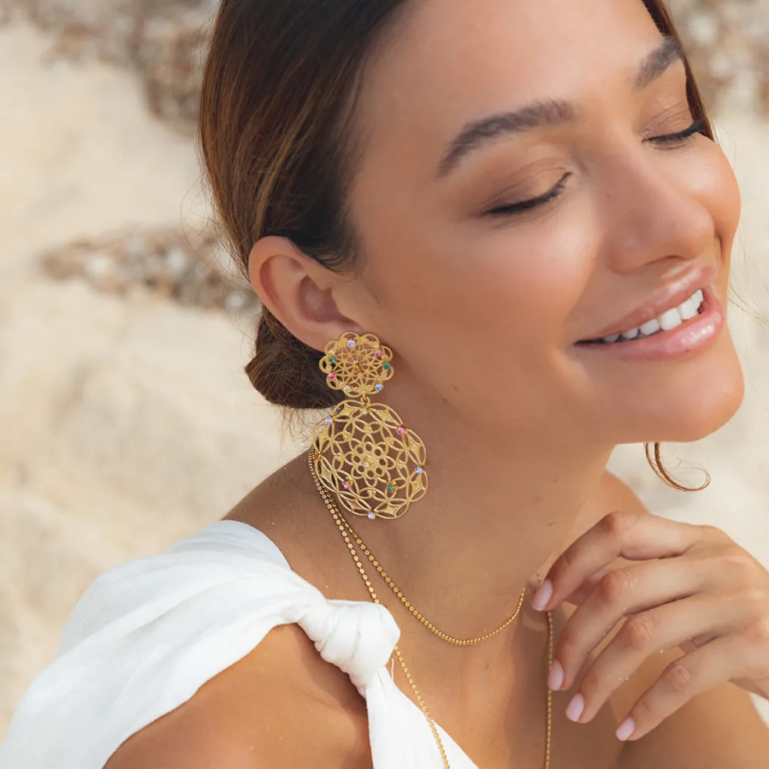 Online Gardenia Earrings/Rainbow Combo Örhängen