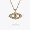 Hot Greek Eye Necklace/Crystal + Aquamarine Halsband