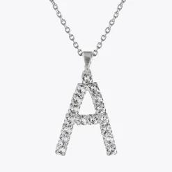 Cheap Letter Necklace A/Crystal Halsband