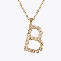 Best Letter Necklace B/Crystal Halsband