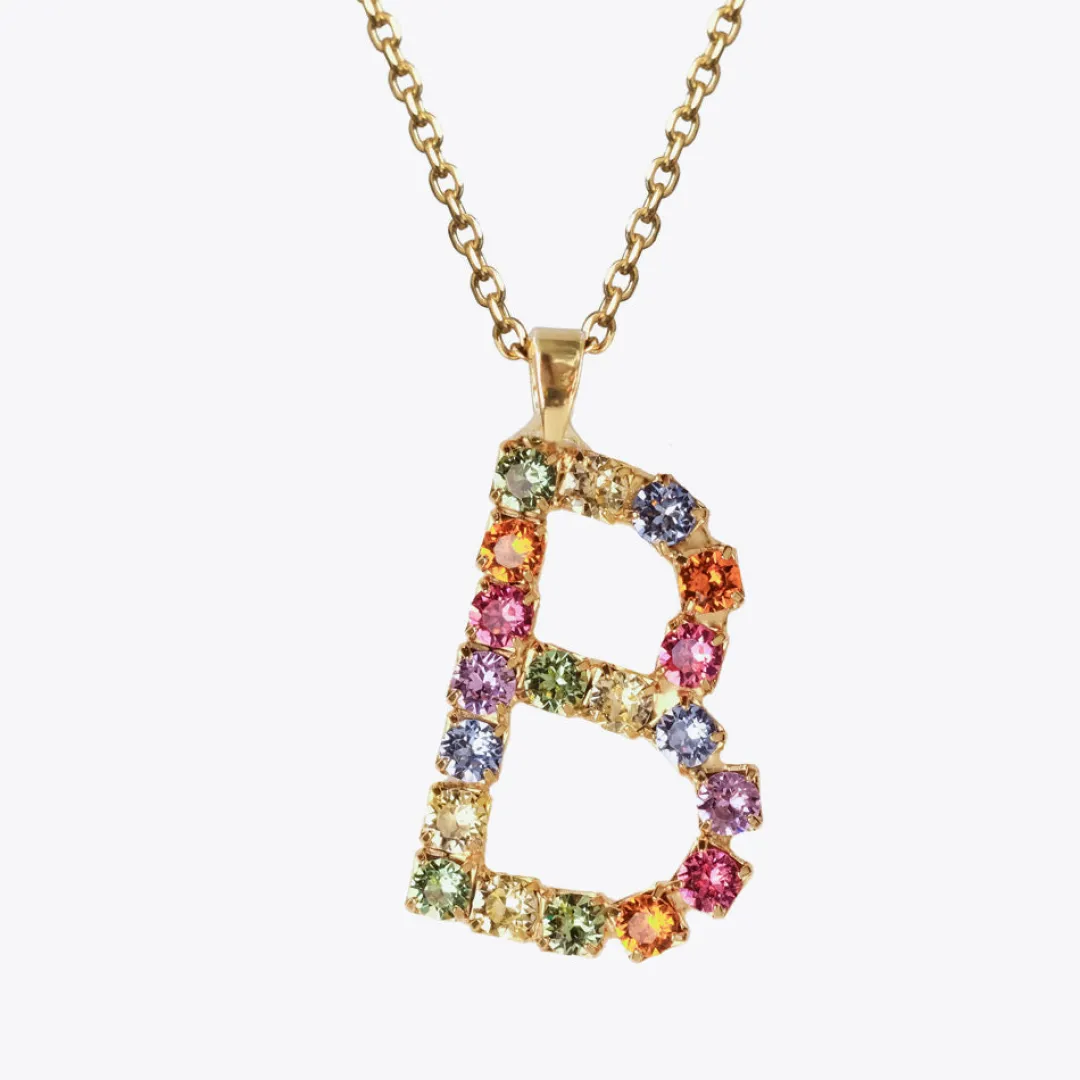 Fashion Letter Necklace B/Rainbow Combo Halsband