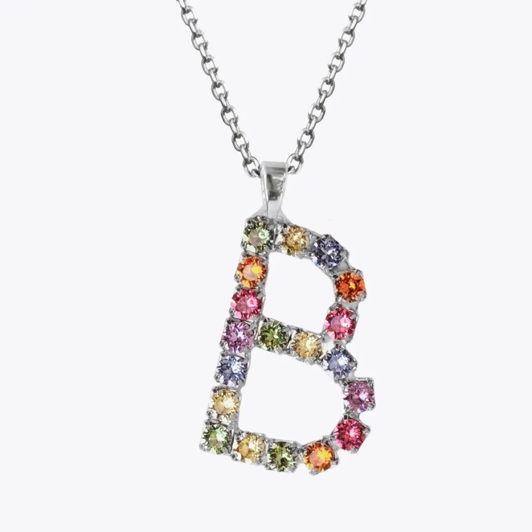 Fashion Letter Necklace B/Rainbow Combo Halsband