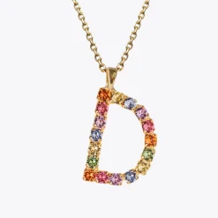 Best Sale Letter Necklace D/Rainbow Combo Halsband