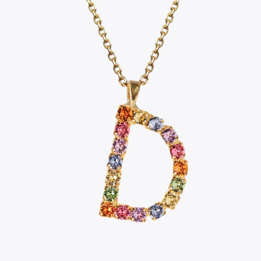 Best Sale Letter Necklace D/Rainbow Combo Halsband