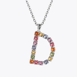 Best Sale Letter Necklace D/Rainbow Combo Halsband