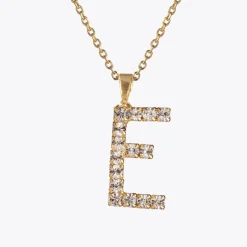 Cheap Letter Necklace E/Crystal Halsband