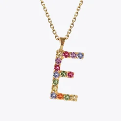 Online Letter Necklace E/Rainbow Combo Halsband
