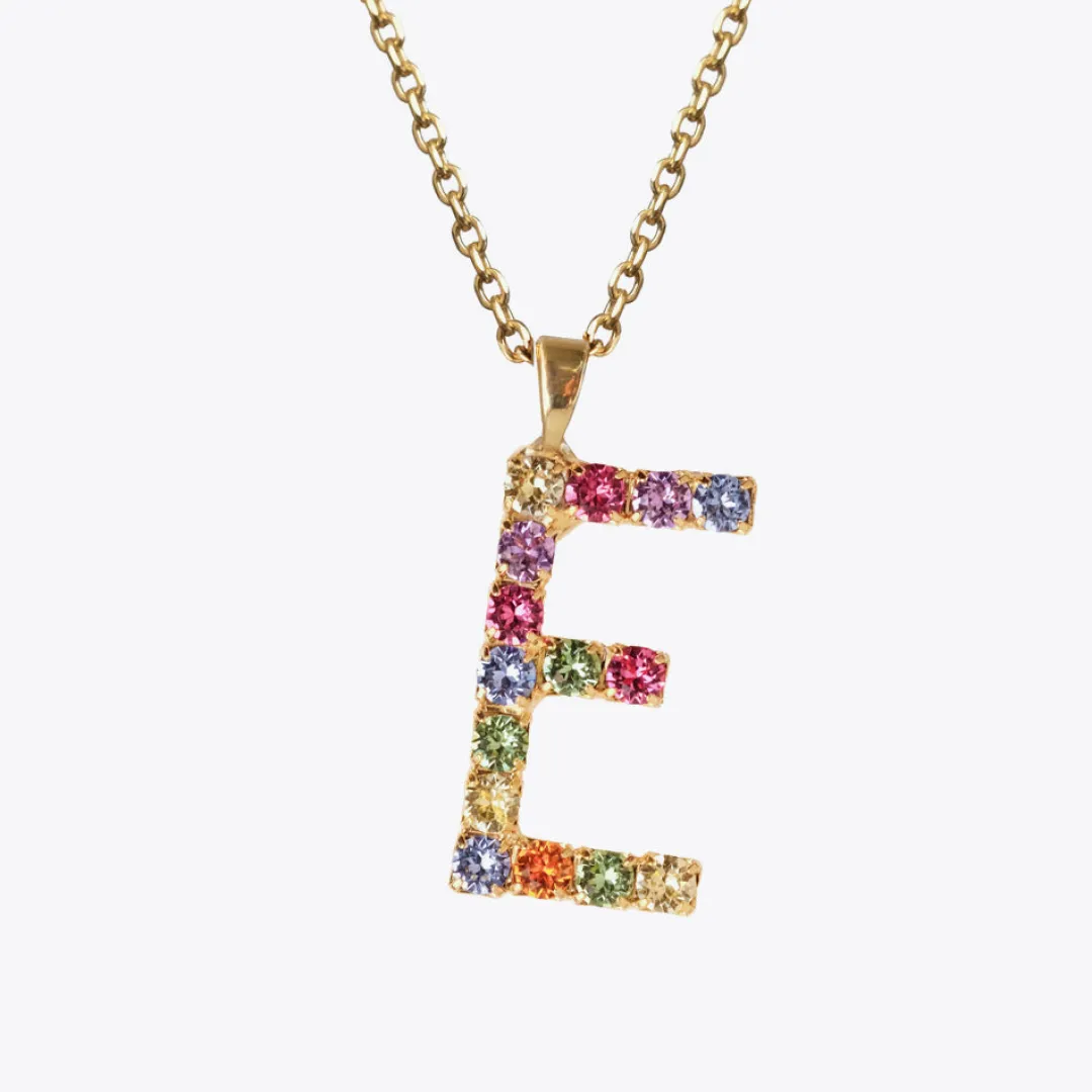 Online Letter Necklace E/Rainbow Combo Halsband