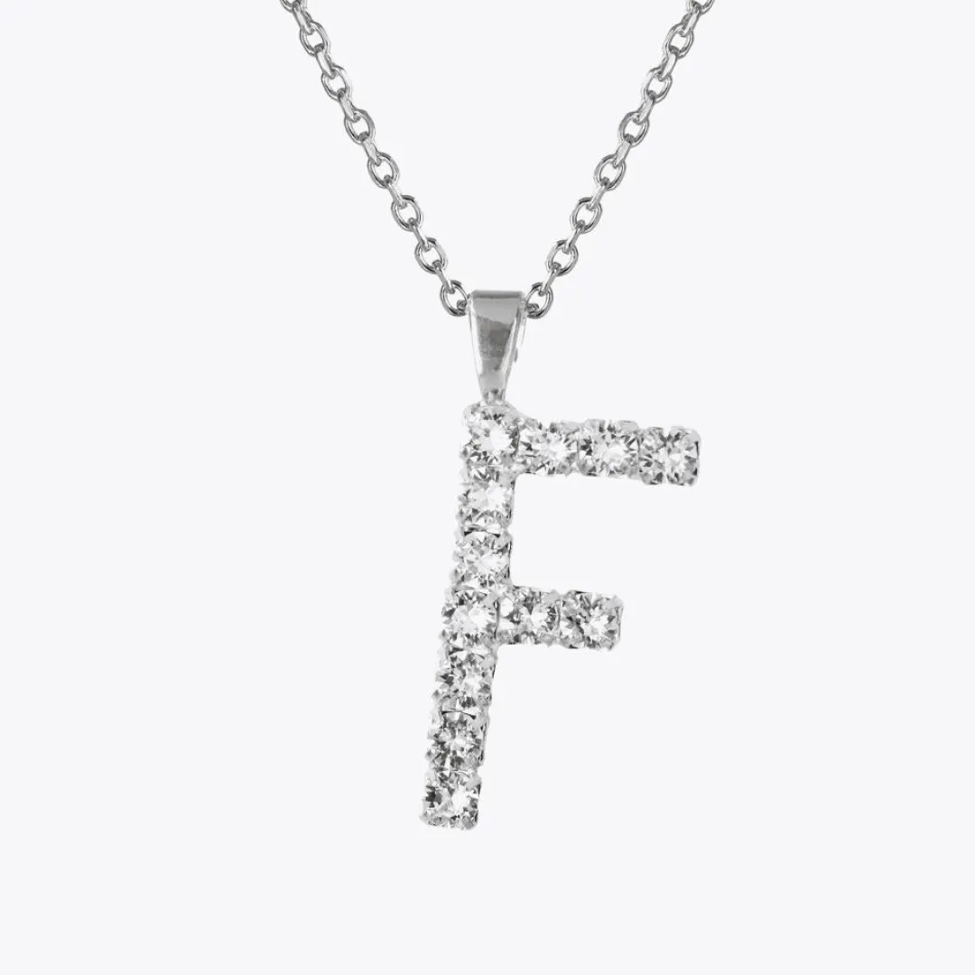 New Letter Necklace F/Crystal Halsband