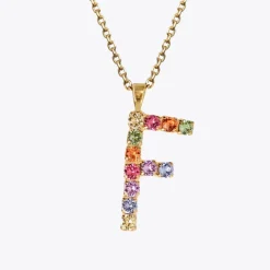 Hot Letter Necklace F/Rainbow Combo Halsband