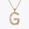 Clearance Letter Necklace G/Crystal Halsband