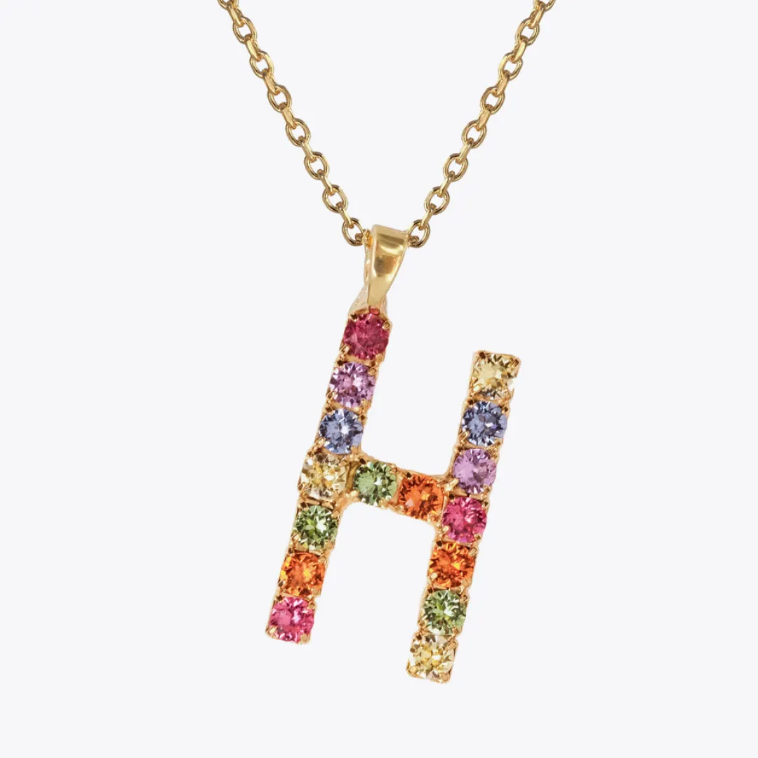 Shop Letter Necklace H/Rainbow Combo Halsband