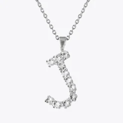 Outlet Letter Necklace J/Crystal Halsband