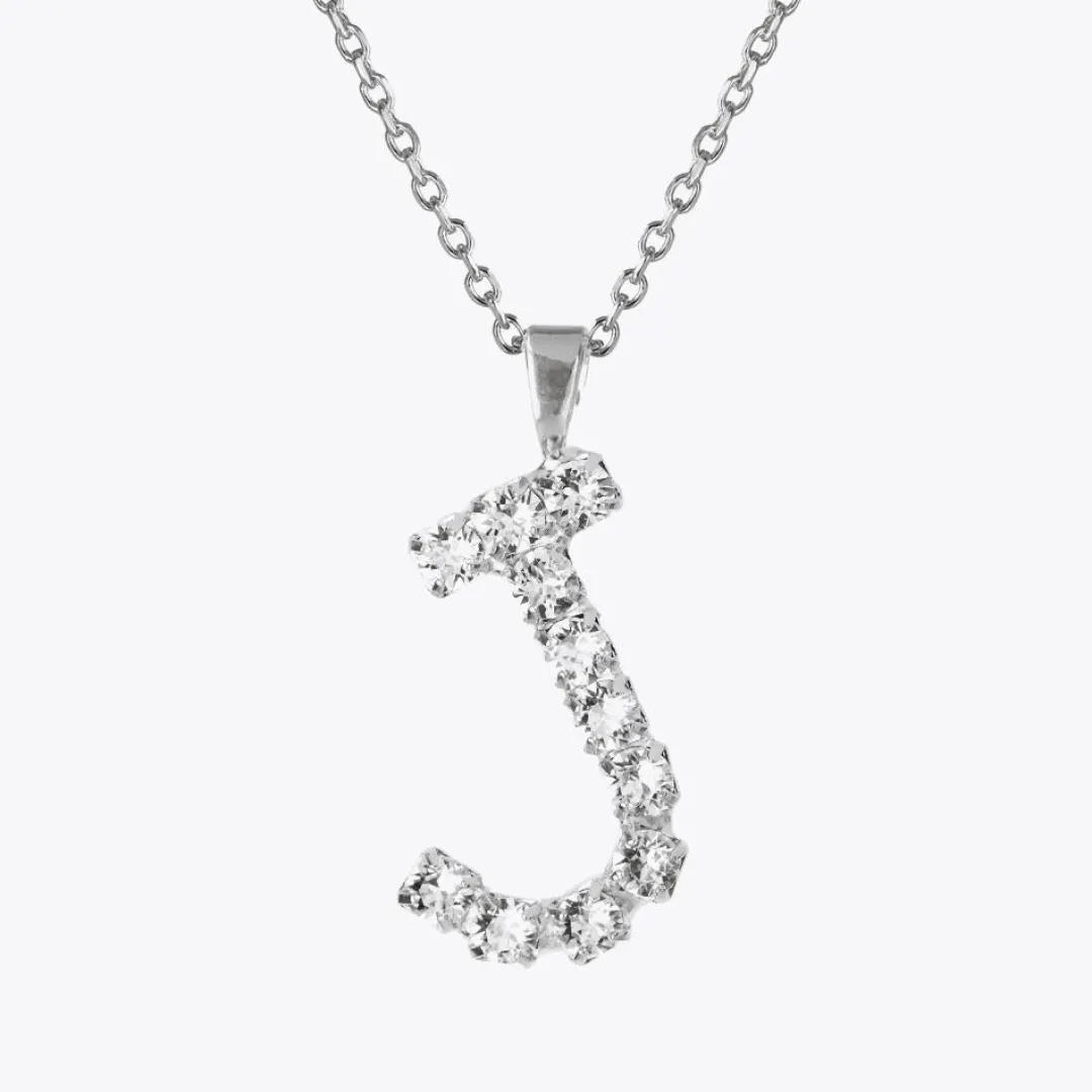 Outlet Letter Necklace J/Crystal Halsband