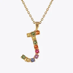 Discount Letter Necklace J/Rainbow Combo Halsband
