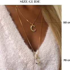 Discount Letter Necklace J/Rainbow Combo Halsband