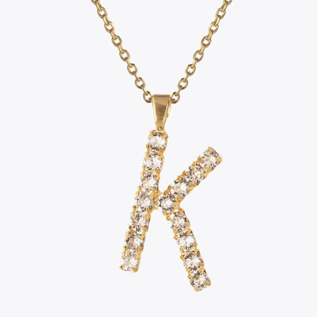 Online Letter Necklace K/Crystal Halsband