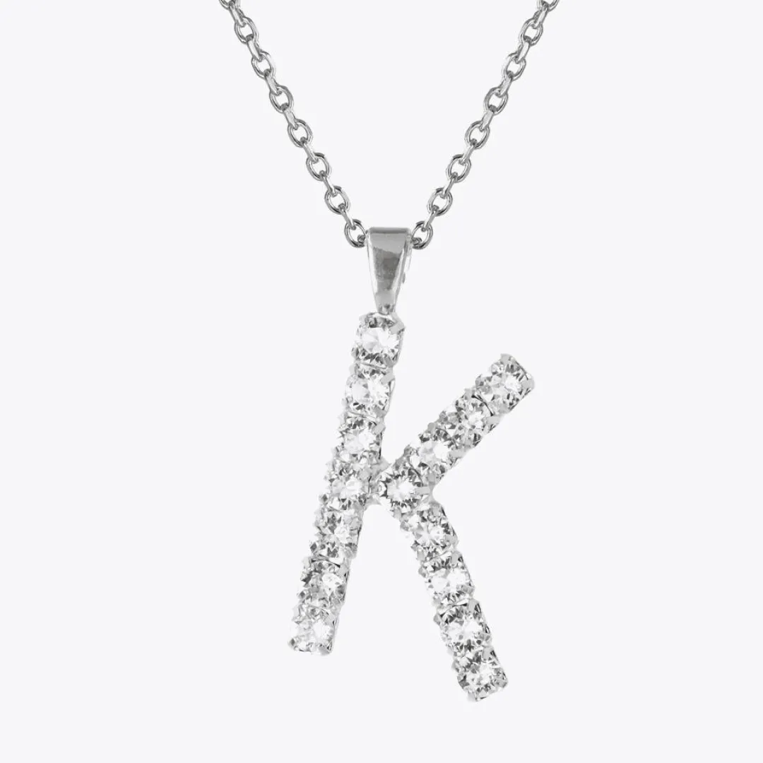 Online Letter Necklace K/Crystal Halsband