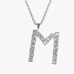 Hot Letter Necklace M/Crystal Halsband
