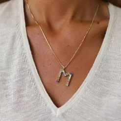 Shop Letter Necklace M/Rainbow Combo Halsband