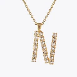Hot Letter Necklace N/Crystal Halsband