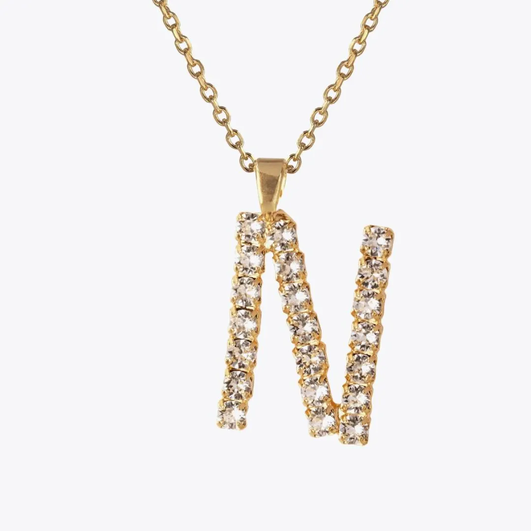 Hot Letter Necklace N/Crystal Halsband