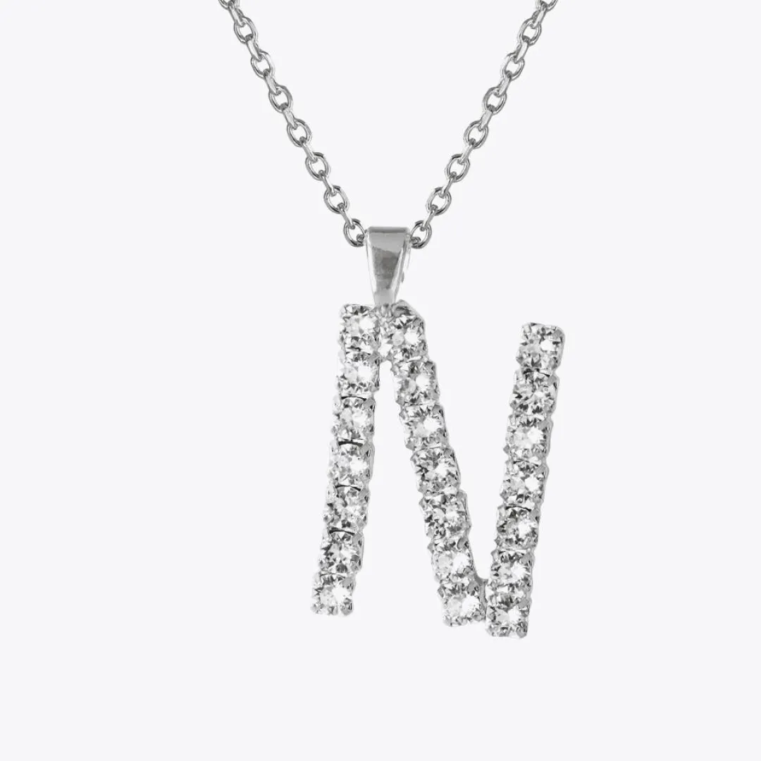 Hot Letter Necklace N/Crystal Halsband
