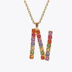 Flash Sale Letter Necklace N/Rainbow Combo Halsband