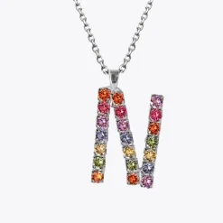 Flash Sale Letter Necklace N/Rainbow Combo Halsband