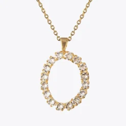 Fashion Letter Necklace O/Crystal Halsband