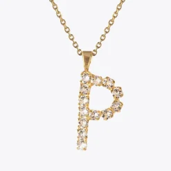 Best Letter Necklace P/Crystal Halsband