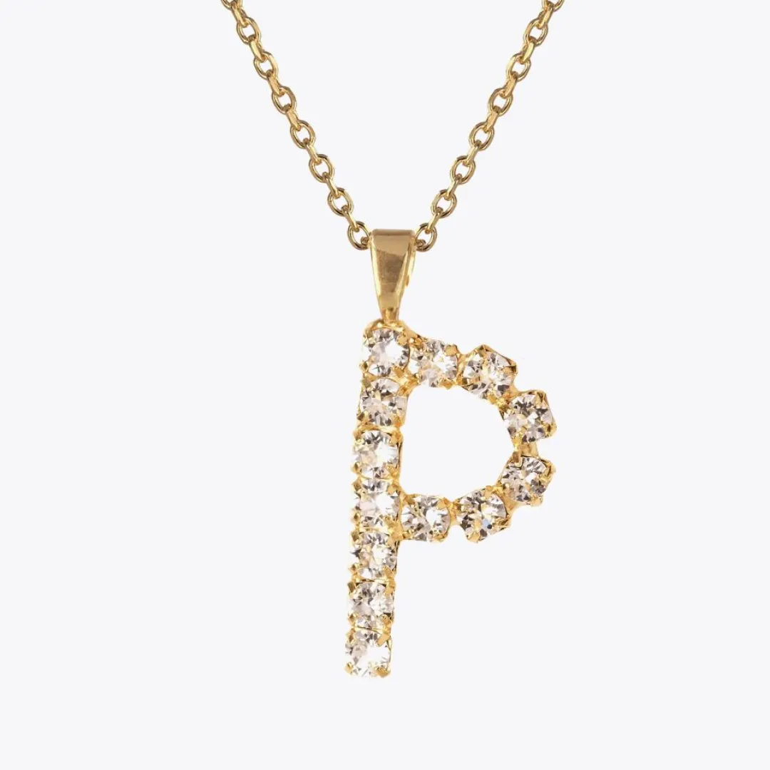 Best Letter Necklace P/Crystal Halsband