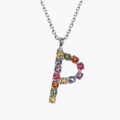 Discount Letter Necklace P/Rainbow Combo Halsband