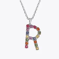 Fashion Letter Necklace R/Rainbow Combo Halsband