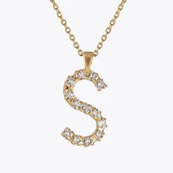 Cheap Letter Necklace S/Crystal Halsband