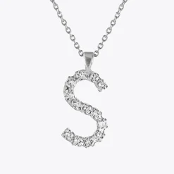 Cheap Letter Necklace S/Crystal Halsband