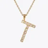 Outlet Letter Necklace T/Crystal Halsband