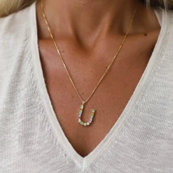 Best Sale Letter Necklace U/Rainbow Combo Halsband