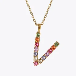 Cheap Letter Necklace V/Rainbow Combo Halsband