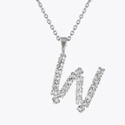 Clearance Letter Necklace W/Crystal Halsband