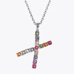 Flash Sale Letter Necklace X/Rainbow Combo Halsband