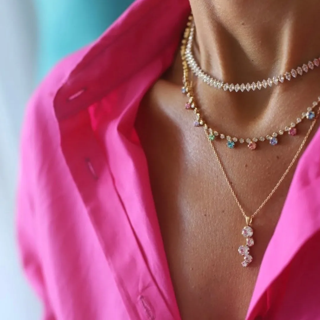 Hot Lily Necklace/Rainbow Combo Halsband