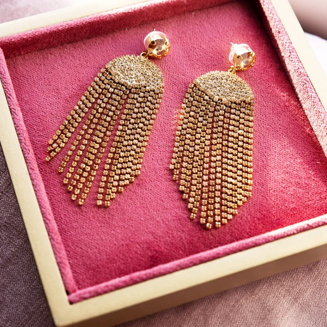 Store Melinda Earring/Golden Shadow + Vintage Rose Örhängen