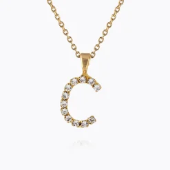 Flash Sale Mini Letter Necklace C/Crystal Halsband